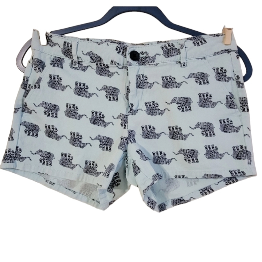 Bebop 98% Cotton 2% Spandex Chino Shorts Blue & Navy Blue Elephant Size 5